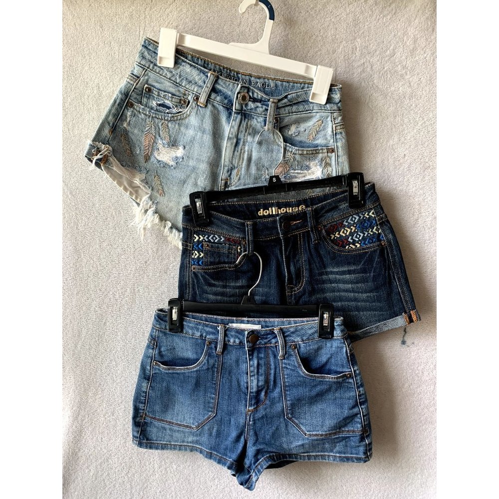 Bundle of 3 Women's Jean Shorts Waist 13-14" American Eagle